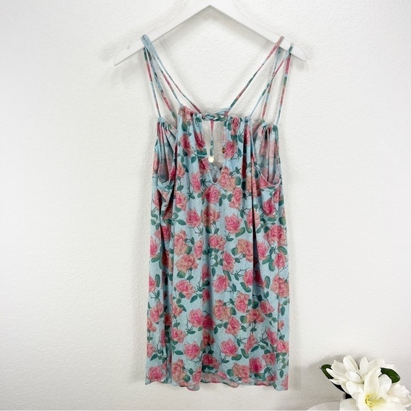 Wildfox Floral Blue Swim Cover Up Dress Size Medium M NWT - Picture 7 of 8